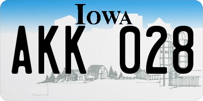 IA license plate AKK028