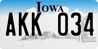 IA license plate AKK034