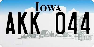 IA license plate AKK044