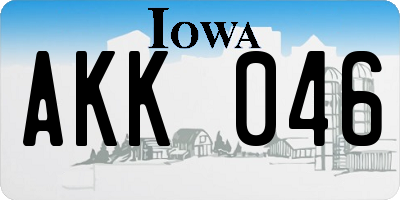 IA license plate AKK046
