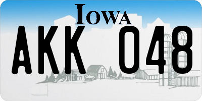 IA license plate AKK048