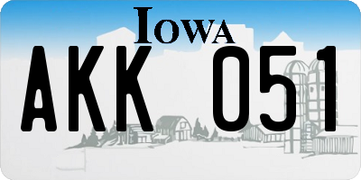 IA license plate AKK051