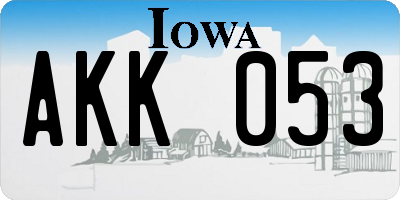 IA license plate AKK053