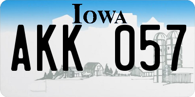 IA license plate AKK057