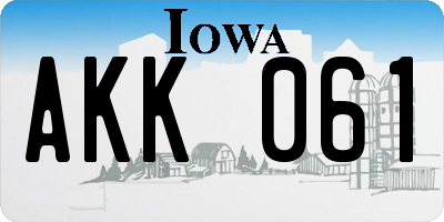 IA license plate AKK061