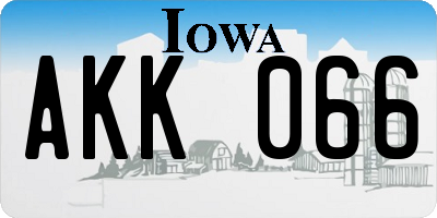 IA license plate AKK066