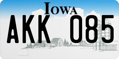 IA license plate AKK085