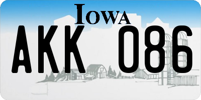 IA license plate AKK086