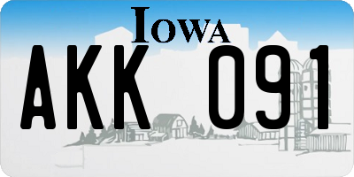 IA license plate AKK091
