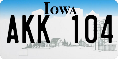 IA license plate AKK104