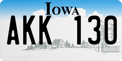 IA license plate AKK130