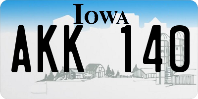 IA license plate AKK140