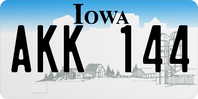 IA license plate AKK144