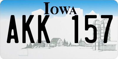IA license plate AKK157
