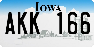IA license plate AKK166