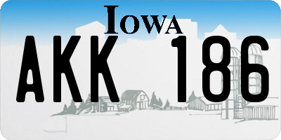 IA license plate AKK186