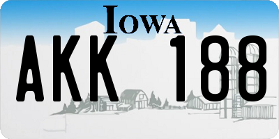 IA license plate AKK188