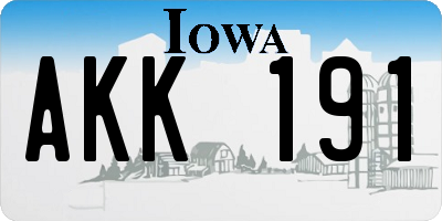 IA license plate AKK191