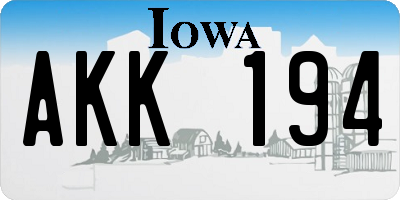 IA license plate AKK194