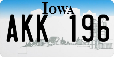 IA license plate AKK196