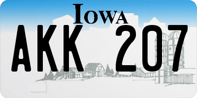 IA license plate AKK207