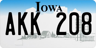 IA license plate AKK208