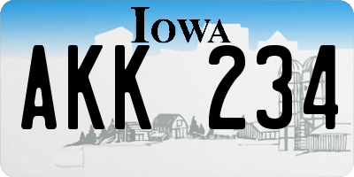 IA license plate AKK234