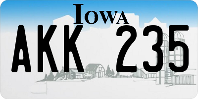 IA license plate AKK235