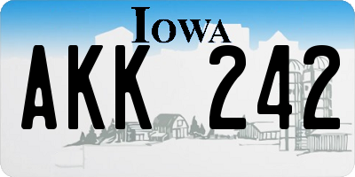 IA license plate AKK242