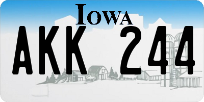 IA license plate AKK244