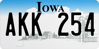 IA license plate AKK254