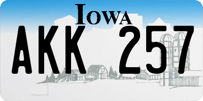 IA license plate AKK257