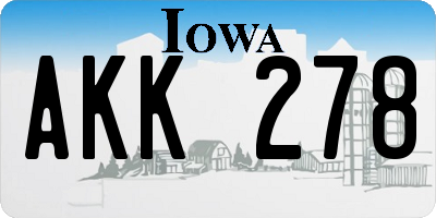 IA license plate AKK278