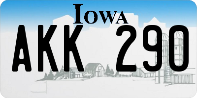 IA license plate AKK290