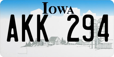 IA license plate AKK294