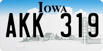 IA license plate AKK319