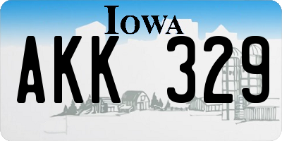 IA license plate AKK329