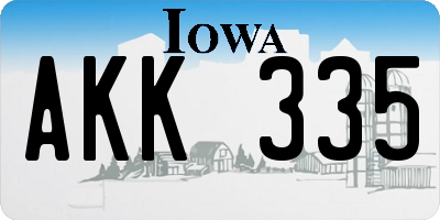IA license plate AKK335