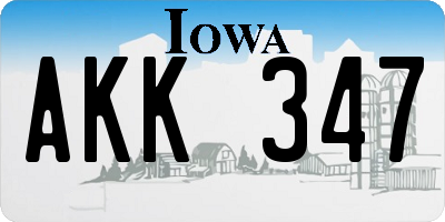 IA license plate AKK347