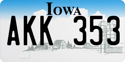 IA license plate AKK353