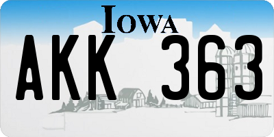 IA license plate AKK363