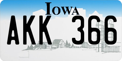 IA license plate AKK366