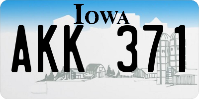 IA license plate AKK371
