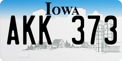 IA license plate AKK373