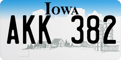 IA license plate AKK382
