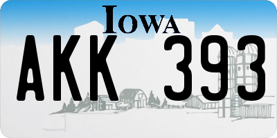 IA license plate AKK393