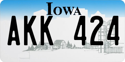 IA license plate AKK424