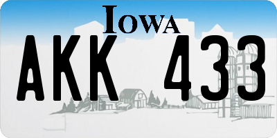 IA license plate AKK433