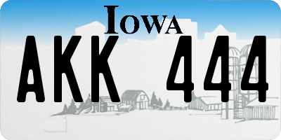 IA license plate AKK444