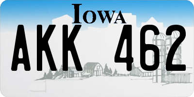 IA license plate AKK462